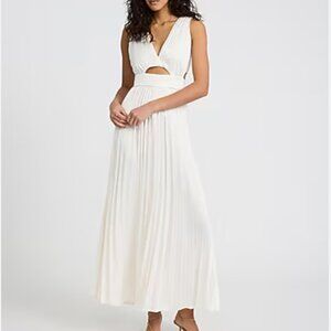 NWT Express white pleated cutout dress